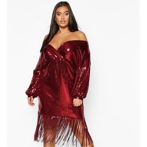 Burgundy sequin dress